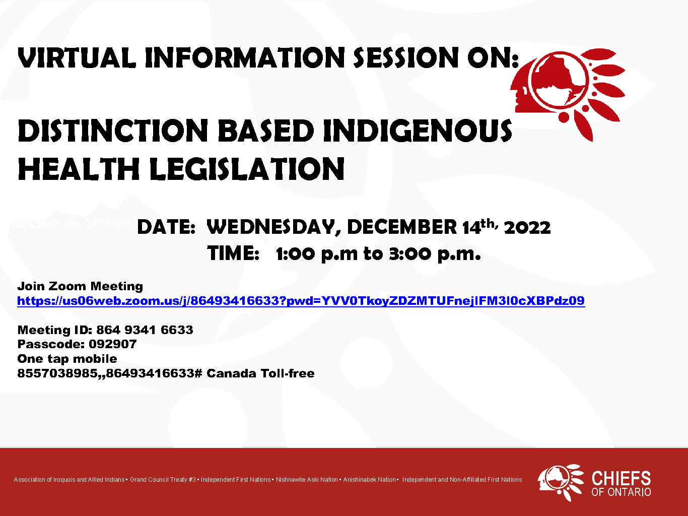 Virtual Information Session on DistinctionBased Indigenous Health